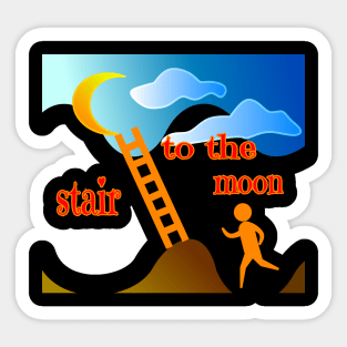 stair to the moon Sticker